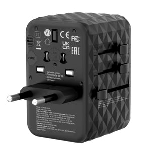 Verbatim 65W Universal Travel Adapter 2x USB-C & 2x USB-A 32120 Black | VERBATIM-32120