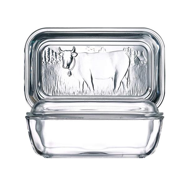 Luminarc Butter Dish with Cow Print - Glass | GL1322