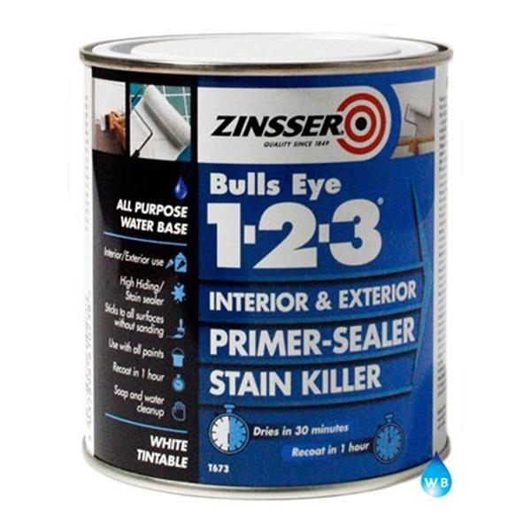Zinsser Bulls Eye 1-2-3 123 Primer Sealer 1 Litre - White  | ZN610221