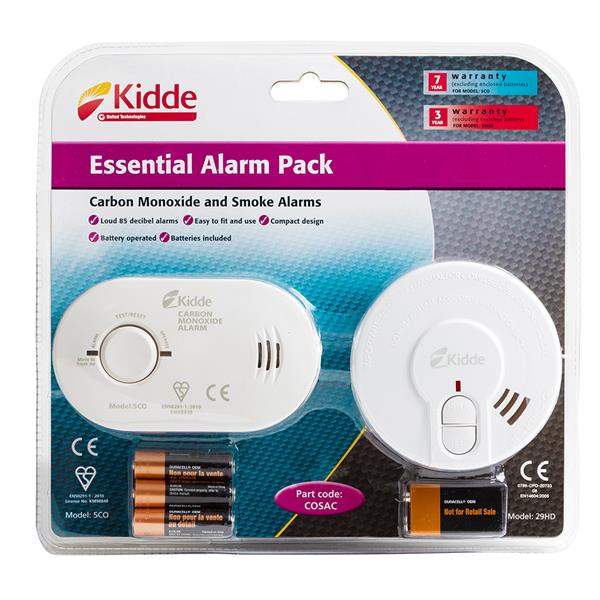 Kidde COSAC Essential Alarm Pack - Carbon Monoxide & Smoke Alarm
