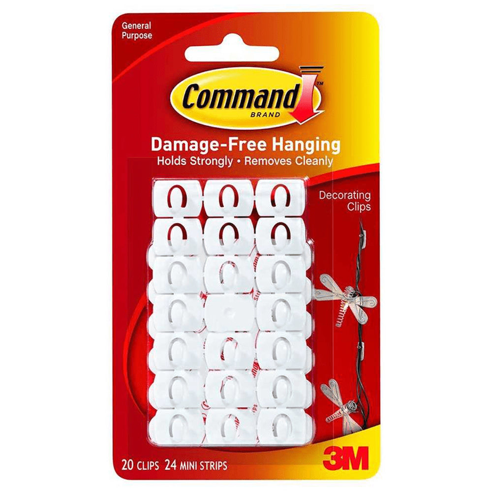 Command White Decorating Clips 20 Pack | 3M17026