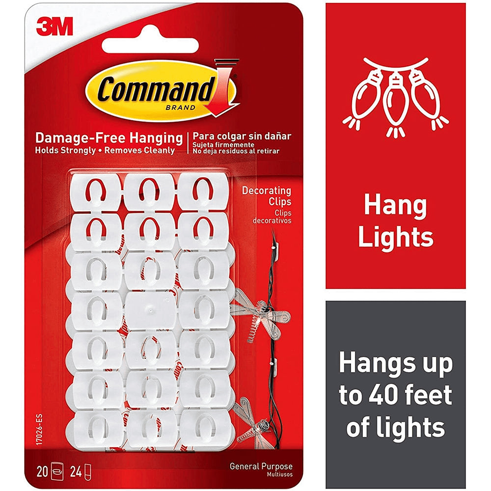 Command White Decorating Clips 20 Pack | 3M17026