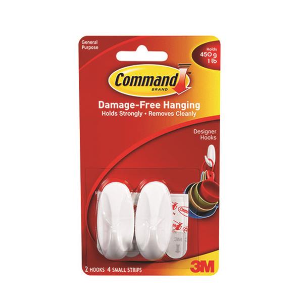 Command 3m Oval Hooks 2 Pack - Small | 3M17082