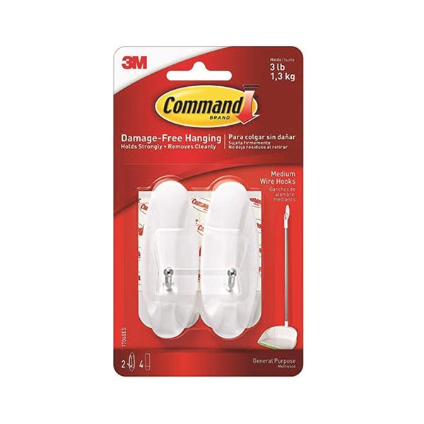 Command 3M Medium Wire Hooks 2 Pack | 3M17068