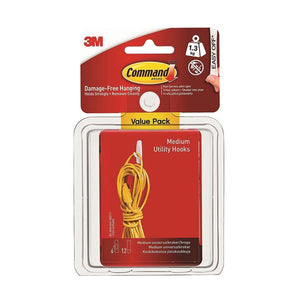 COMMAND 3M MEDIUM HOOKS VALUE PACK (6 Hooks 12 Strips) | 3M17001VALUE