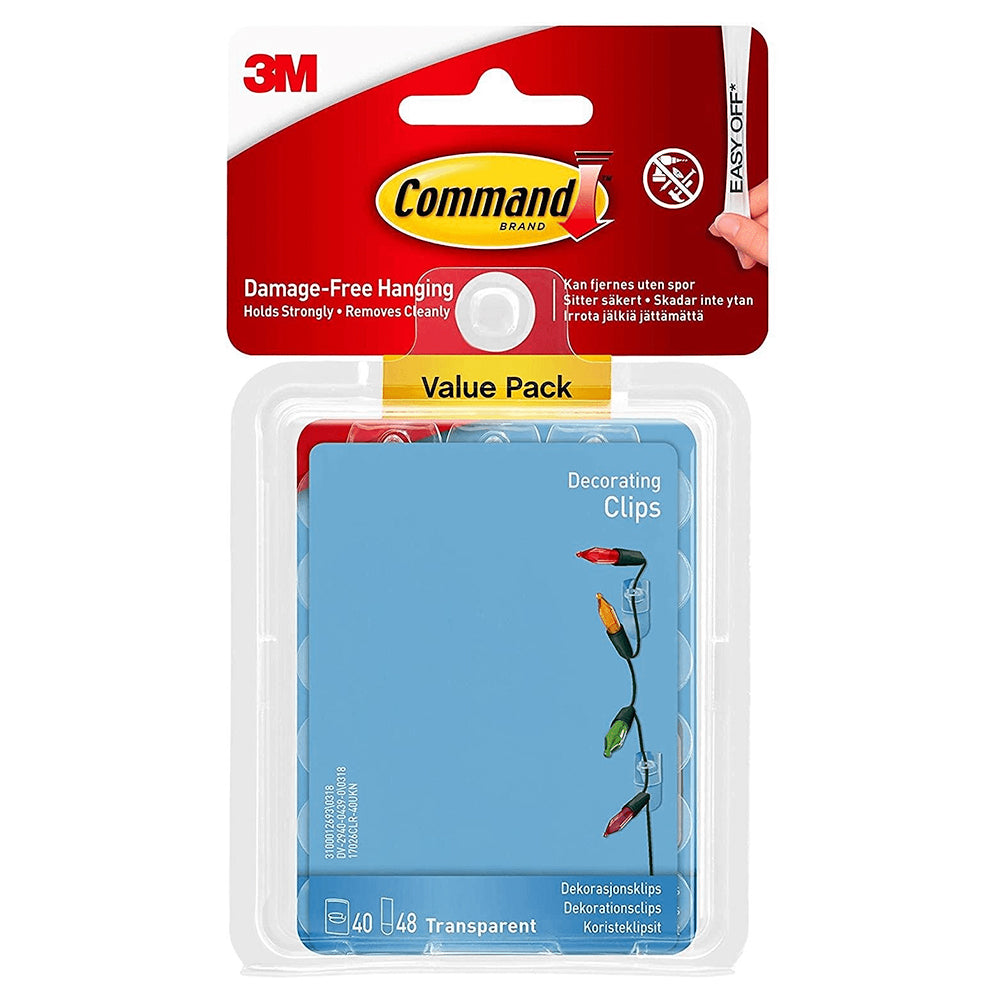 Command Clear Decorating Clips with Clear Strips 40 Pack | 3M17026CLRVALUE