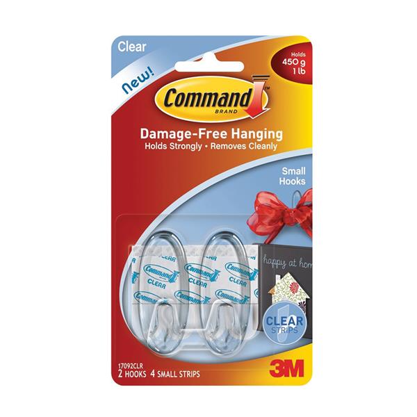 Command 3M Oval Hooks 2 Pack - Clear | 3M17092CLR