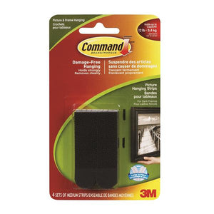 Command 3M Medium Hanging Strips 4 Sets - Black | 3M17201BLK