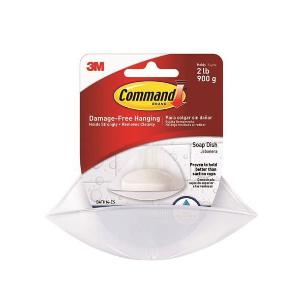 Command 3M Bathroom Soap Dish Large 900g Holding Power - Frosted | 3MBATH14-ES