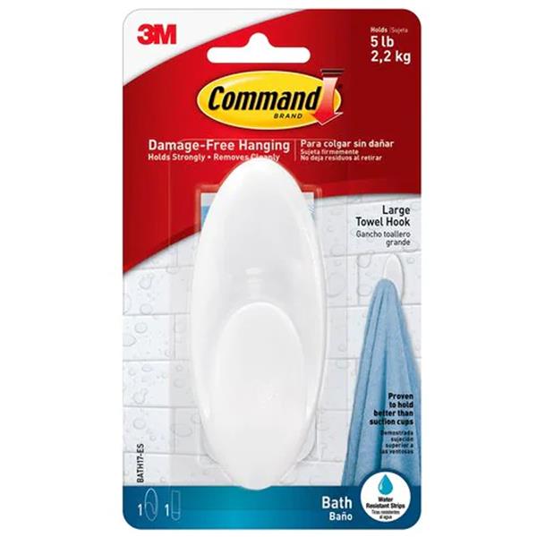 Command 3m Towel Hook - White | 3MBATH17-ES