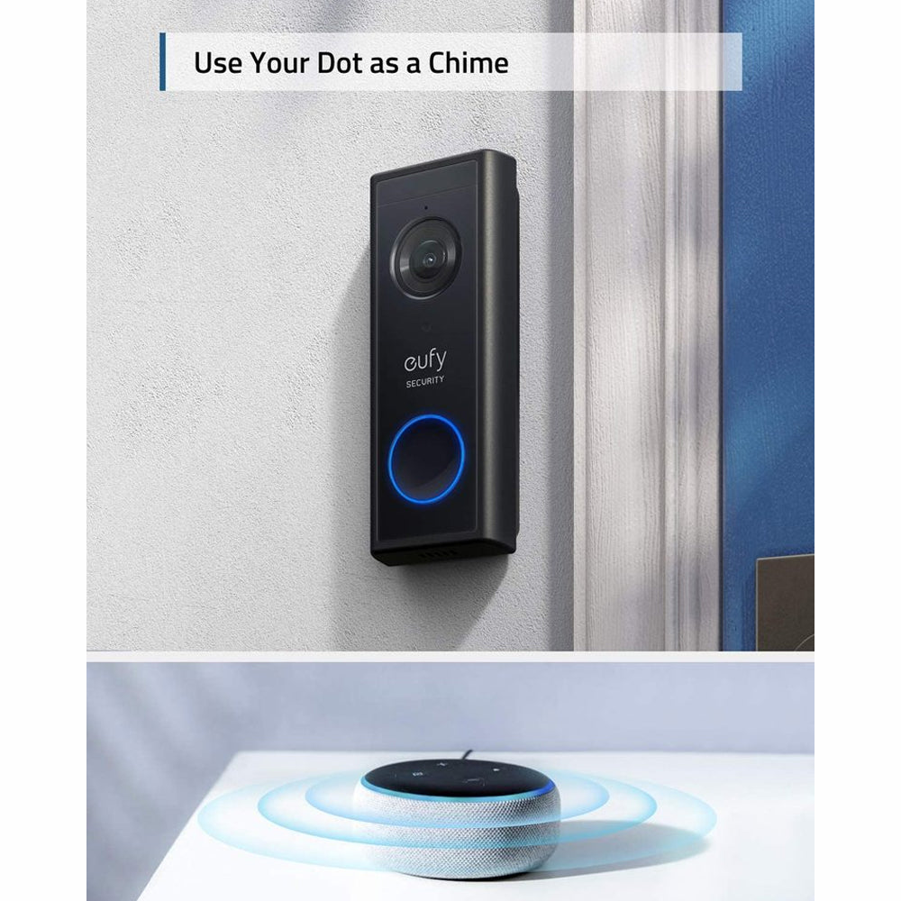 Eufy Battery Video Doorbell Slim 1080p - Black | E8220311