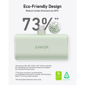 Anker Nano 22.5W  Built in USB C Power Bank 5,000mah - White | A1653H21