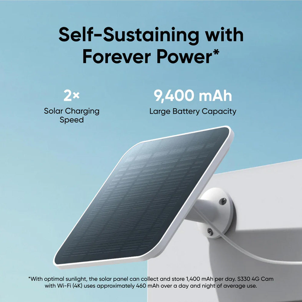 Eufy 4G LTE Cam S330 Outdoor Camera with Solar Panel ( Sim Card Camera ) - White | T86P2321