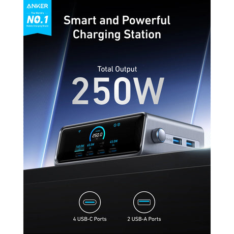 Anker Prime Charger 250W 6 Port GaN Charging Station | A2345241