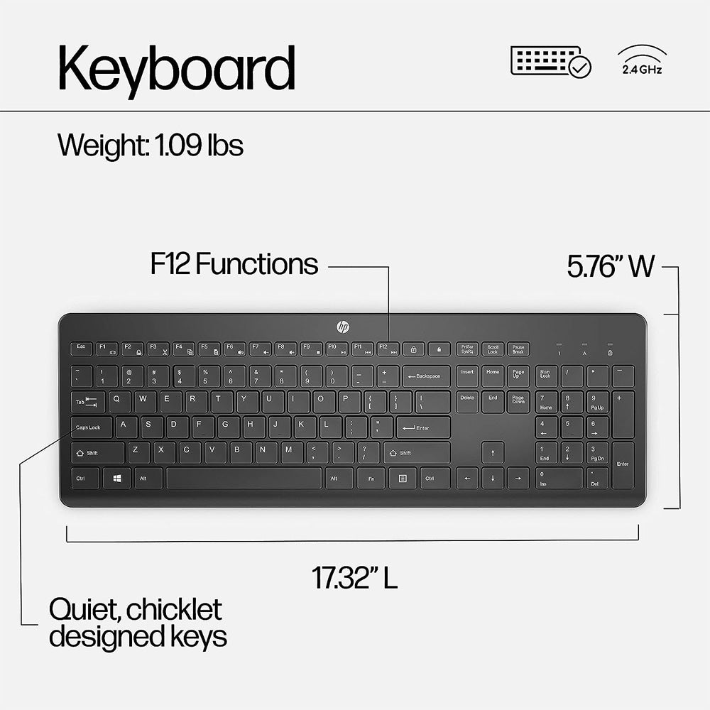 HP Wireless Mouse and Keyboard Combo 230 - Black | 18H24AA