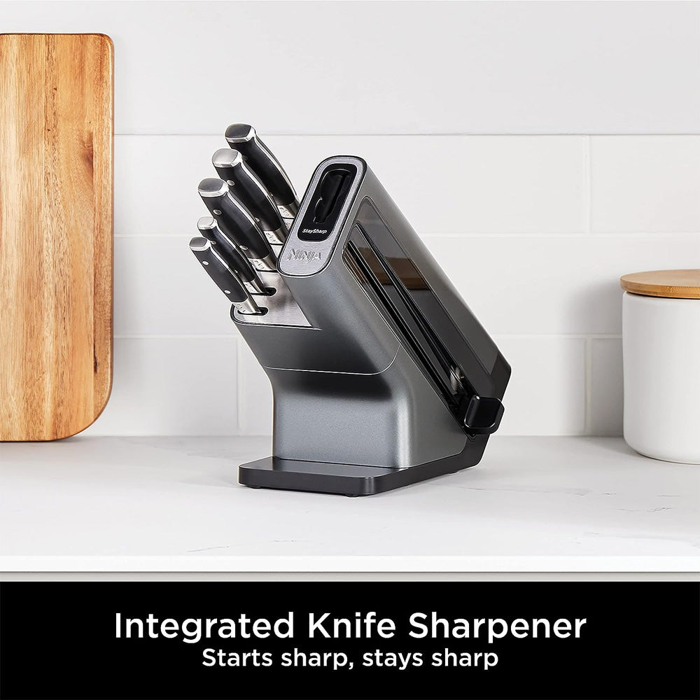 Ninja Foodi StaySharp Knife Block with Integrated Knife Sharpener - 5 Piece Set | K32005UK