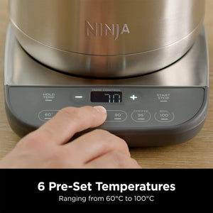 Ninja Perfect Temperature Rapid Boil Kettle 1.7 Litre - Stainless Steel | KT201UK