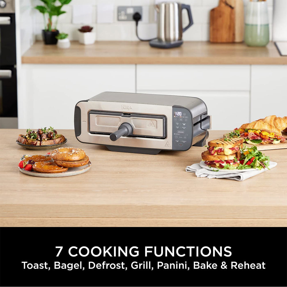 Ninja Foodi 3-in-1 Toaster, Grill & Panini Press - Stainless Steel | ST202UK