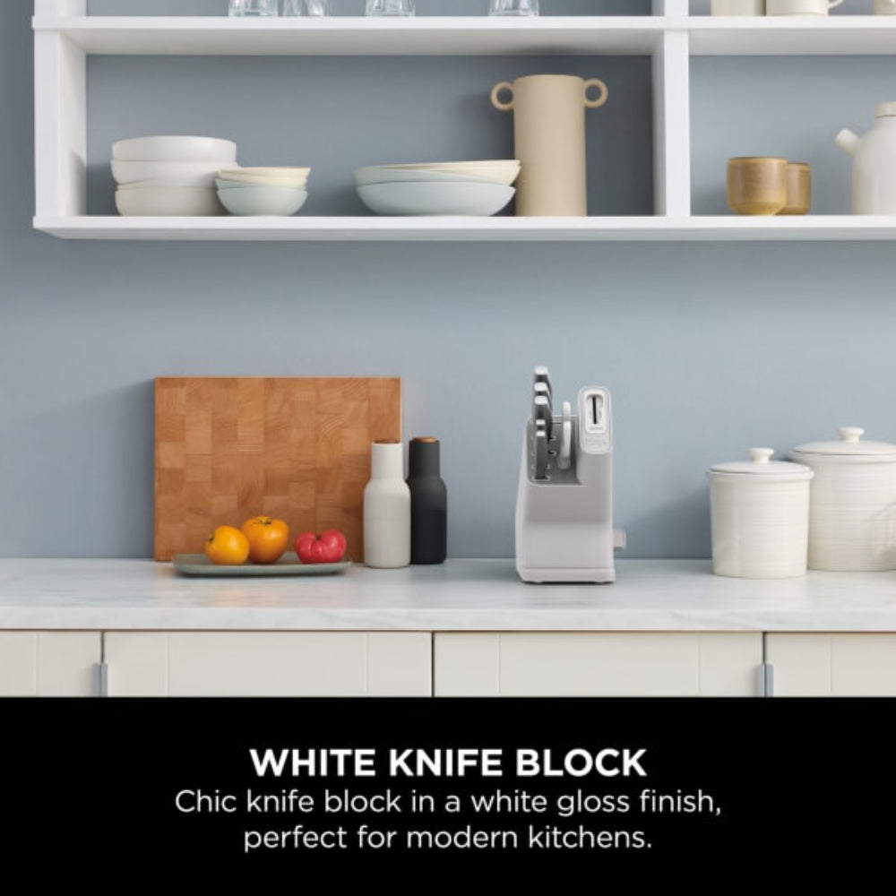 Ninja Stay Sharp Stainless 6-Piece Knife Set & Block - White | K62006EUWH