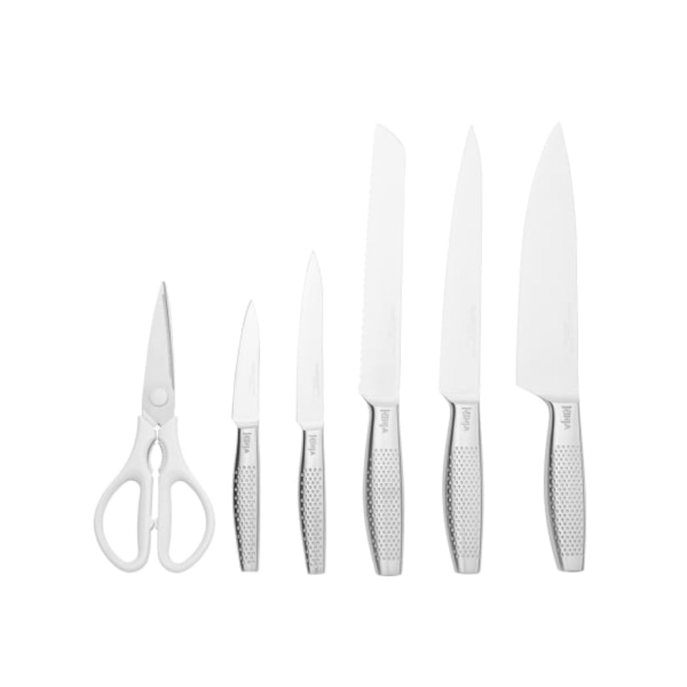 Ninja Stay Sharp Stainless 6-Piece Knife Set & Block - White | K62006EUWH