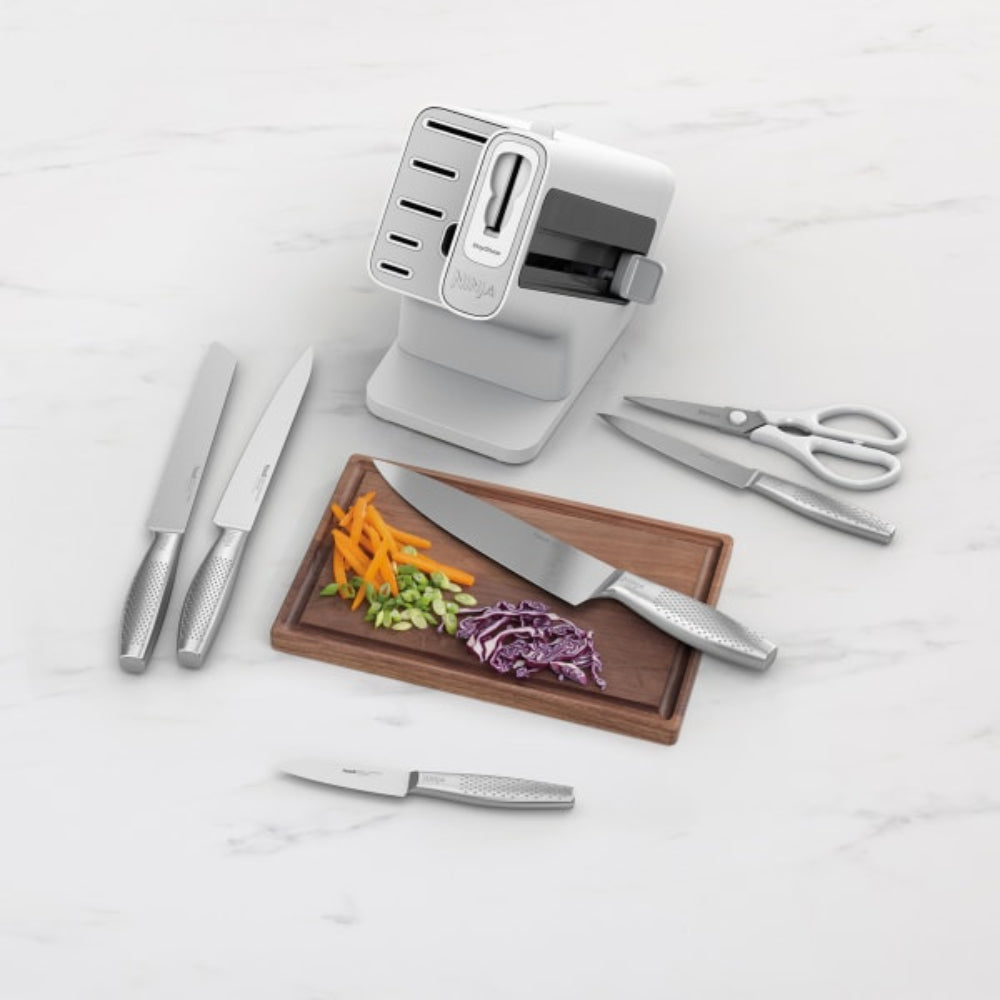 Ninja Stay Sharp Stainless 6-Piece Knife Set & Block - White | K62006EUWH