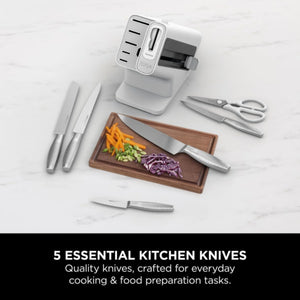 Ninja Stay Sharp Stainless 6-Piece Knife Set & Block - White | K62006EUWH