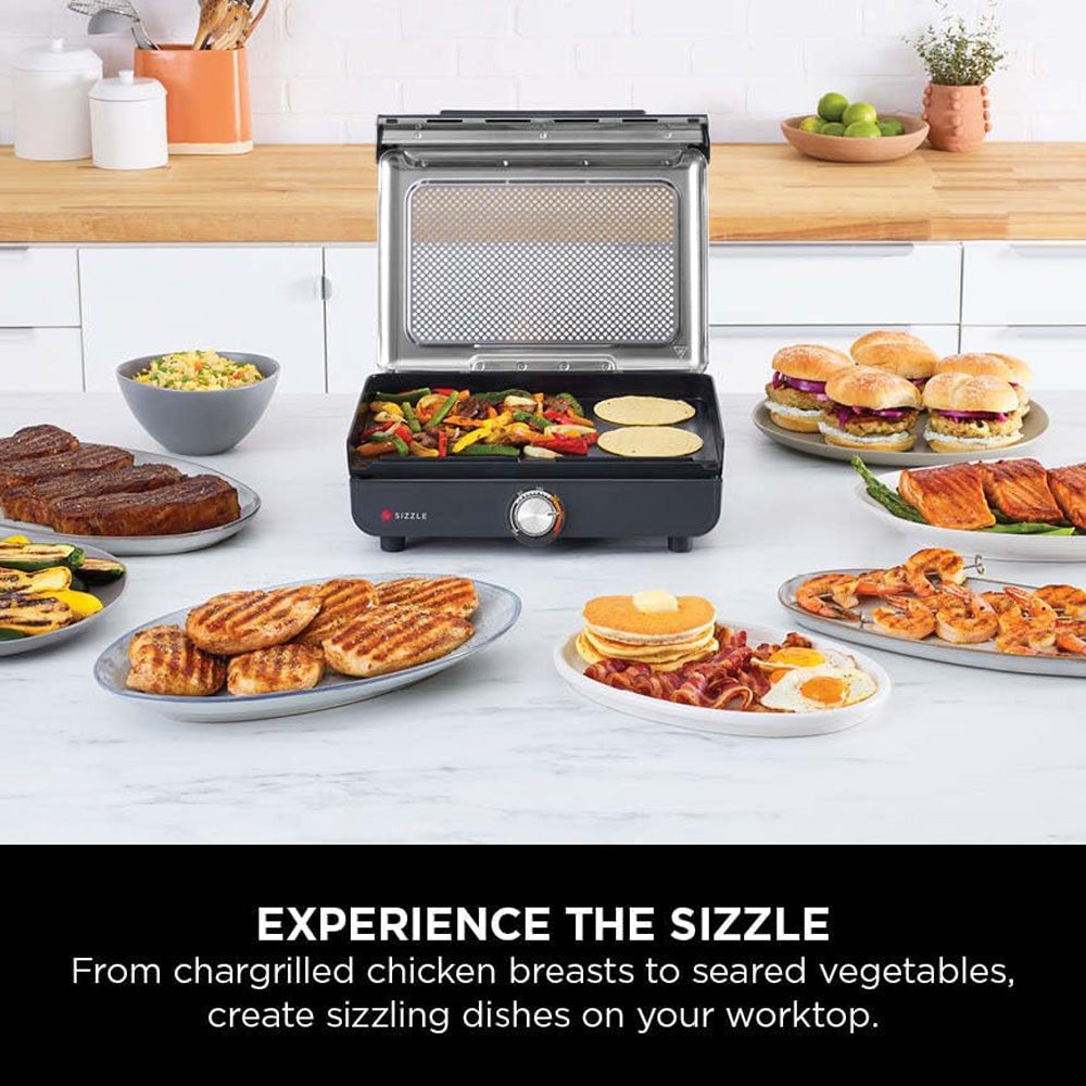 Ninja Sizzle Indoor Grill and Flat Plate - Black | GR101UK