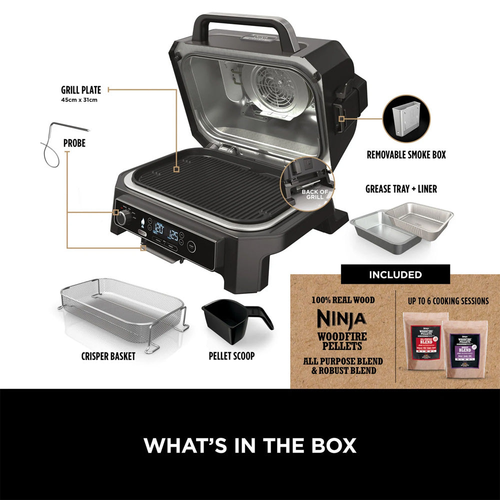 Ninja Woodfire Pro XL Electric BBQ Grill & Smoker | OG850UK