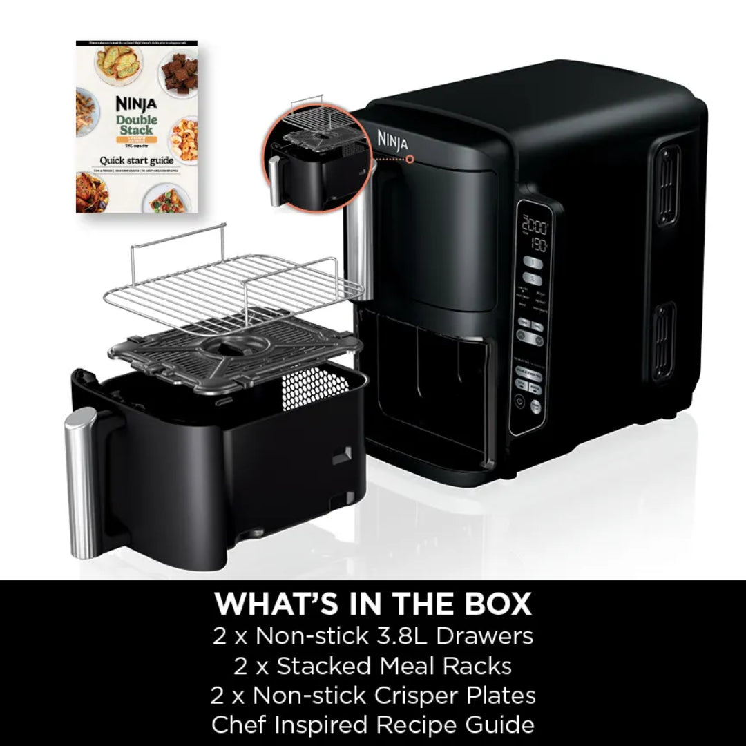 Ninja 7.6 Litre Double Stack 2 Drawer Air Fryer - Black | SL300UK