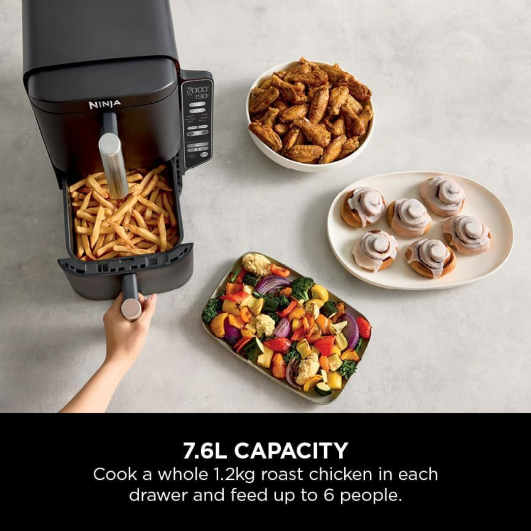 Ninja 7.6 Litre Double Stack 2 Drawer Air Fryer - Black | SL300UK