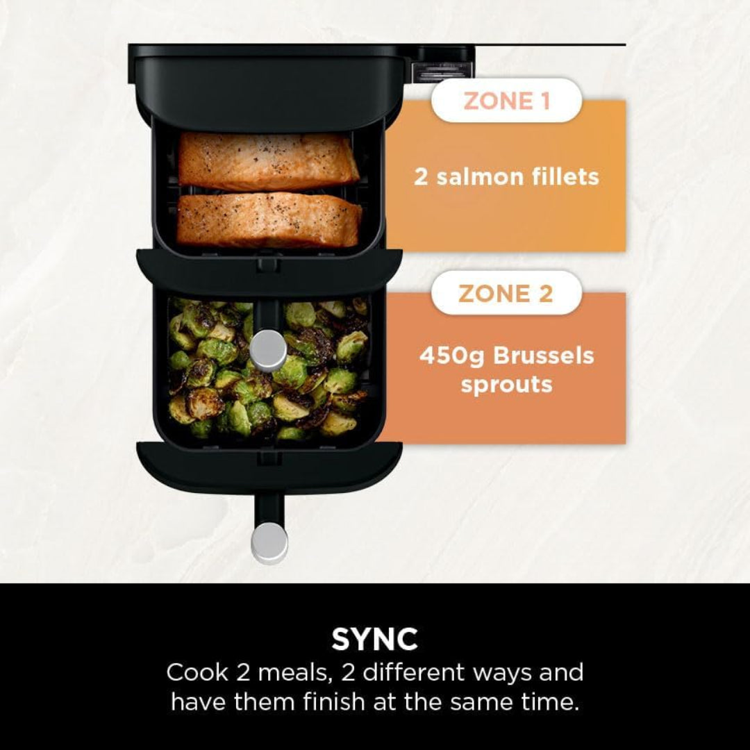 Ninja 7.6 Litre Double Stack 2 Drawer Air Fryer - Black | SL300UK