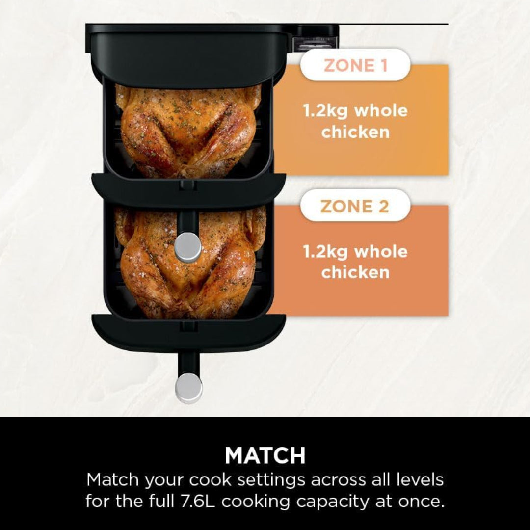 Ninja 7.6 Litre Double Stack 2 Drawer Air Fryer - Black | SL300UK