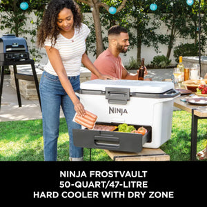 Ninja FrostVault 47 Litre Hard Cooler with Dry Zone - Cloud White | FB151UKWH