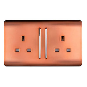 Trendi Double Switched Socket 2 Gang 13Amp - Copper | 9101-71