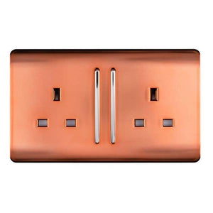 Trendi Double Switched Socket 2 Gang 13Amp - Copper | 9101-71