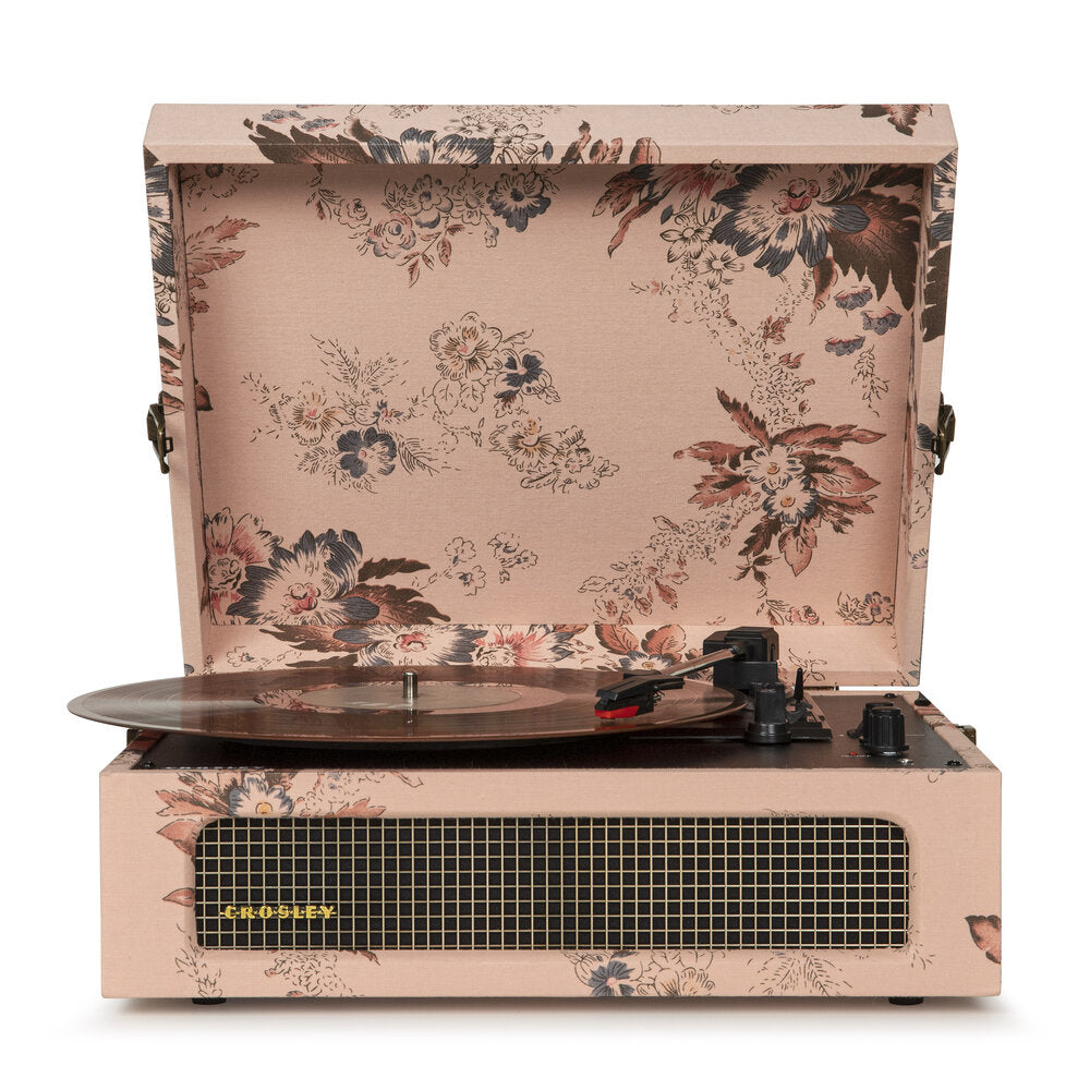 Voyager Vinyl Turntable Record Player With Bluetooth - Floral | CR8017B-FL4