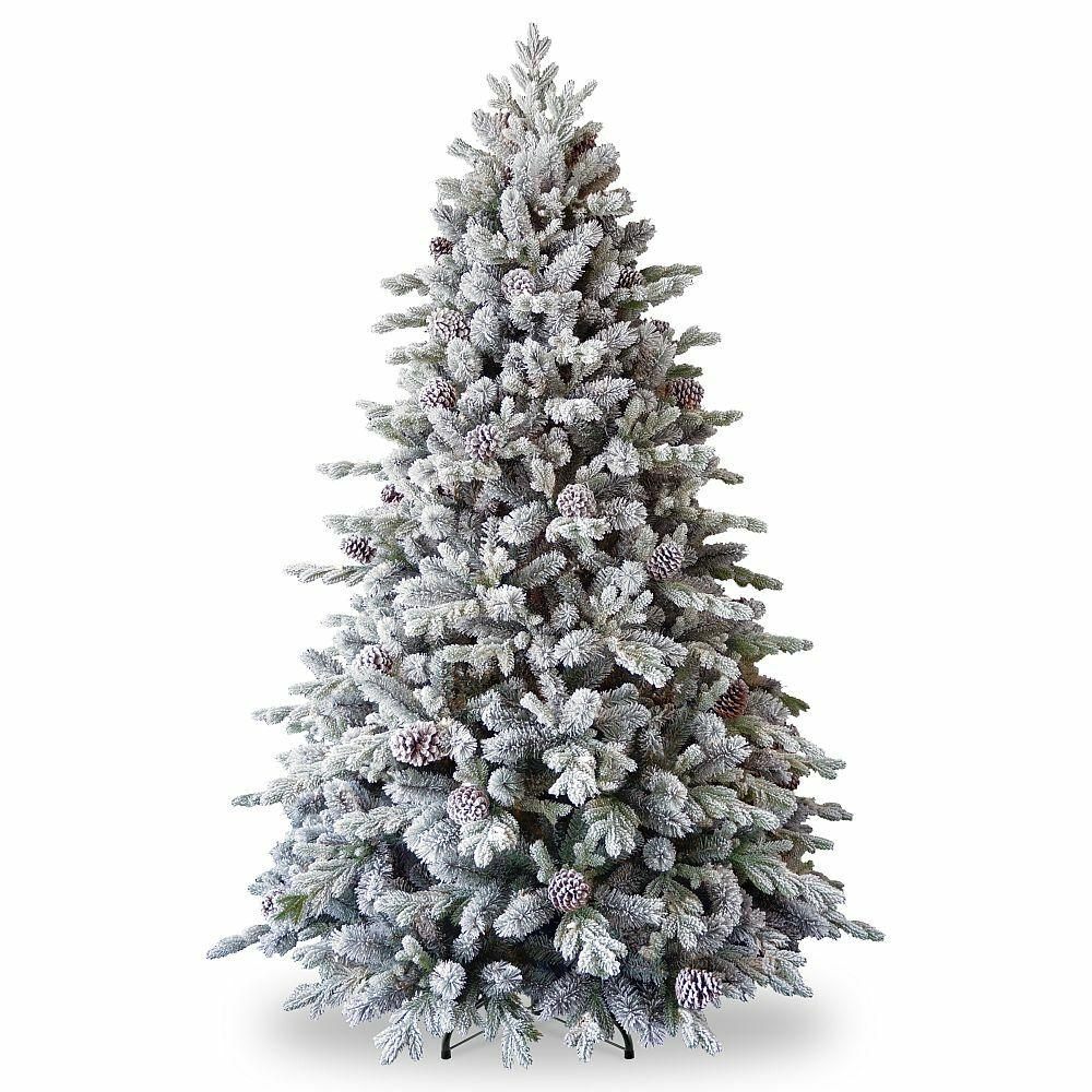 National Tree Company 2.2 Metre (7.5') Frosted Dorchester Pine Feel Real Christmas Tree | FNT750FD