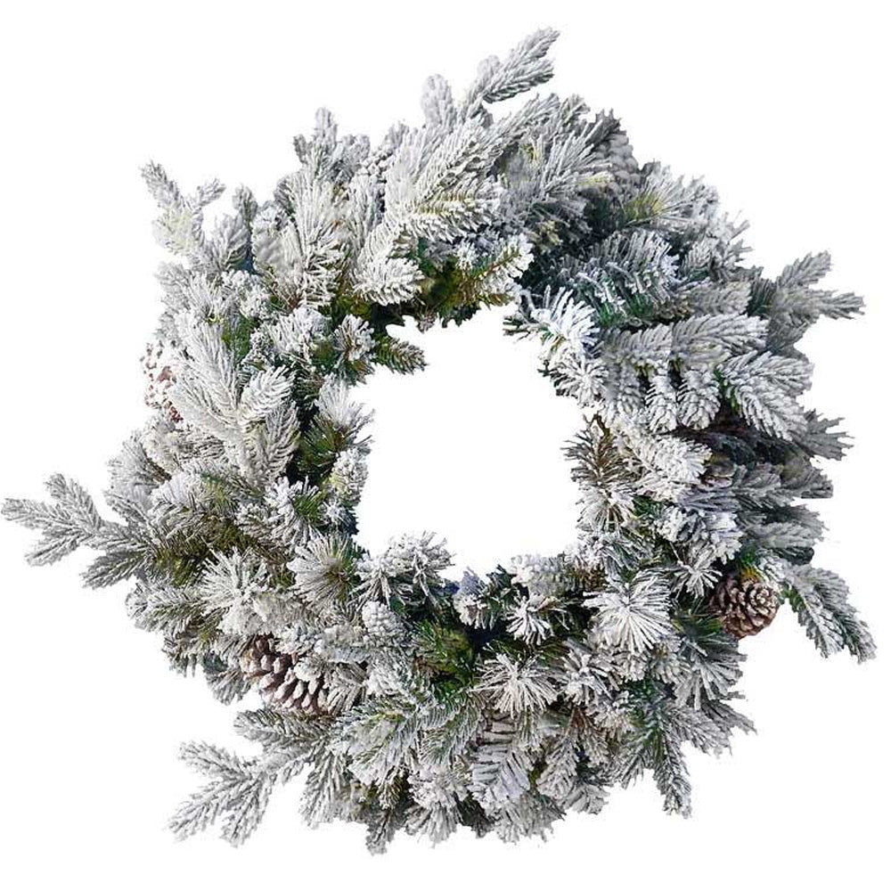 Norfolk Leisure Snowy Dorchester Pine Wreath - 60cm | PEDH2-10-24W