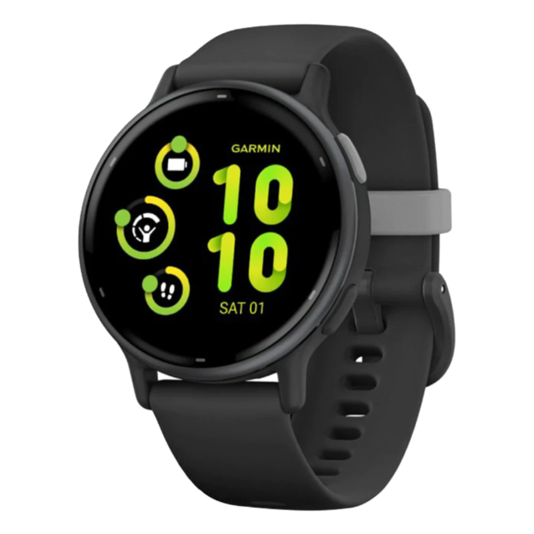 Garmin Vivoactive 5 Aluminium Bezel Silicone Band - Slate & Black | 49-GAR-010-02862-10