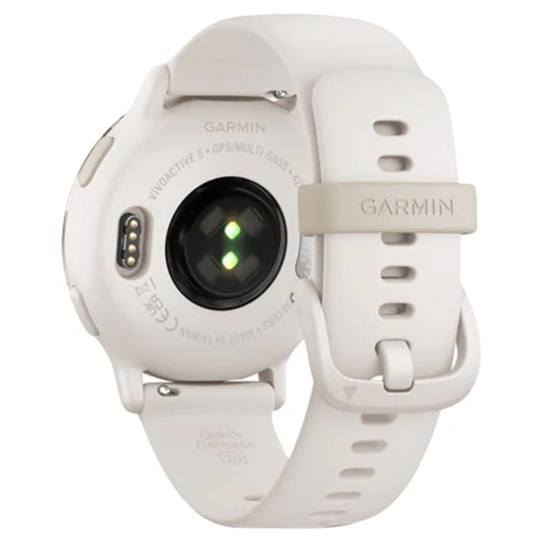 Garmin Vivoactive 5 Aluminium Bezel Silicone Band - Cream Gold and Ivory | 49-GAR-010-02862-11