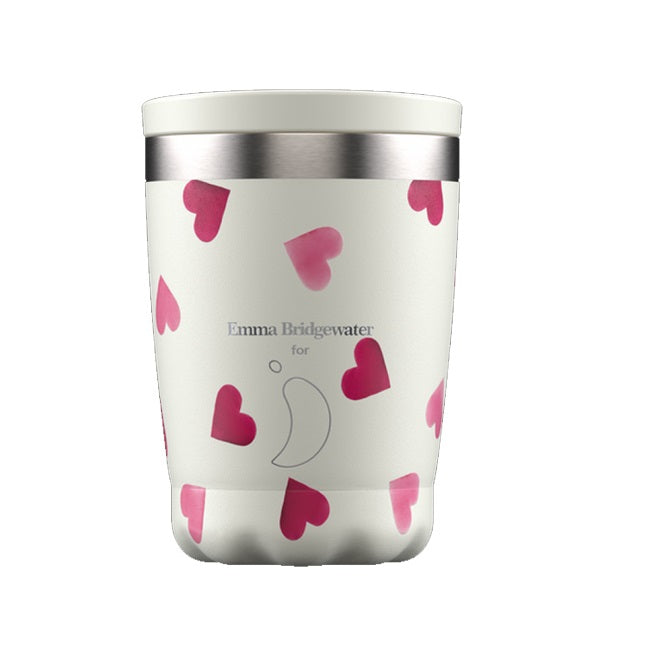 Chillys Coffee Cup 340ml - Pink Hearts | C340OH90REBHRT