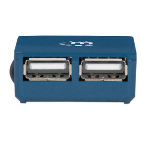 Manhattan 4 Port USB 2.0 Hub Spliter -  Blue | 160605