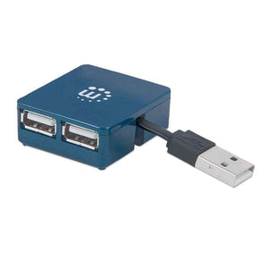 Manhattan 4 Port USB 2.0 Hub Spliter -  Blue | 160605