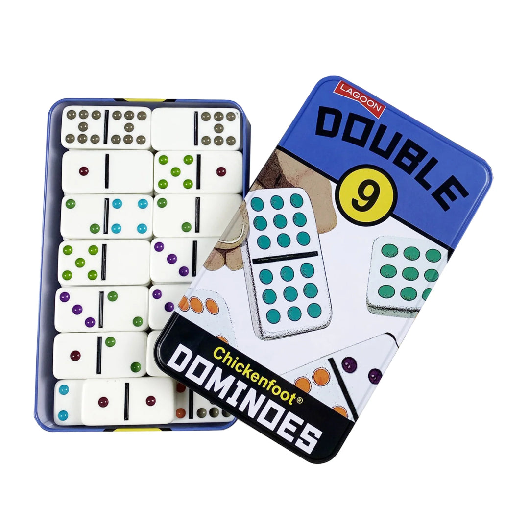 Lagoon Double 9 Dominoes in a Tin | L55402