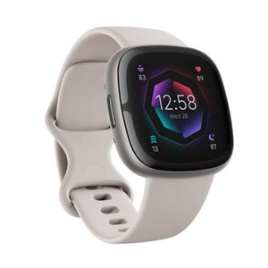 Fitbit Sense 2 Health & Fitness Smart Watch - Lunar White and Platinum | 79-FB521SRWT