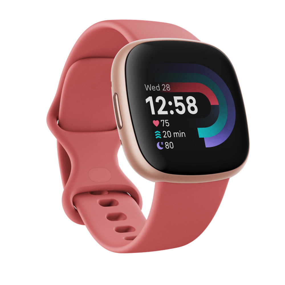 Fitbit Versa 4 Health Fitness Smart Watch Pink Sand Copper Rose Heavins