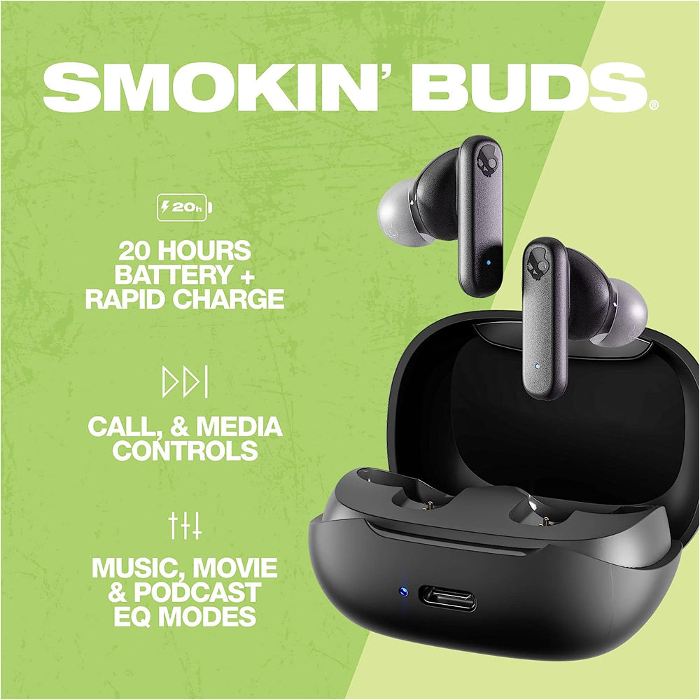 Skullcandy Smokin' Buds True Wireless Earbuds - Black | S2TAW-R740