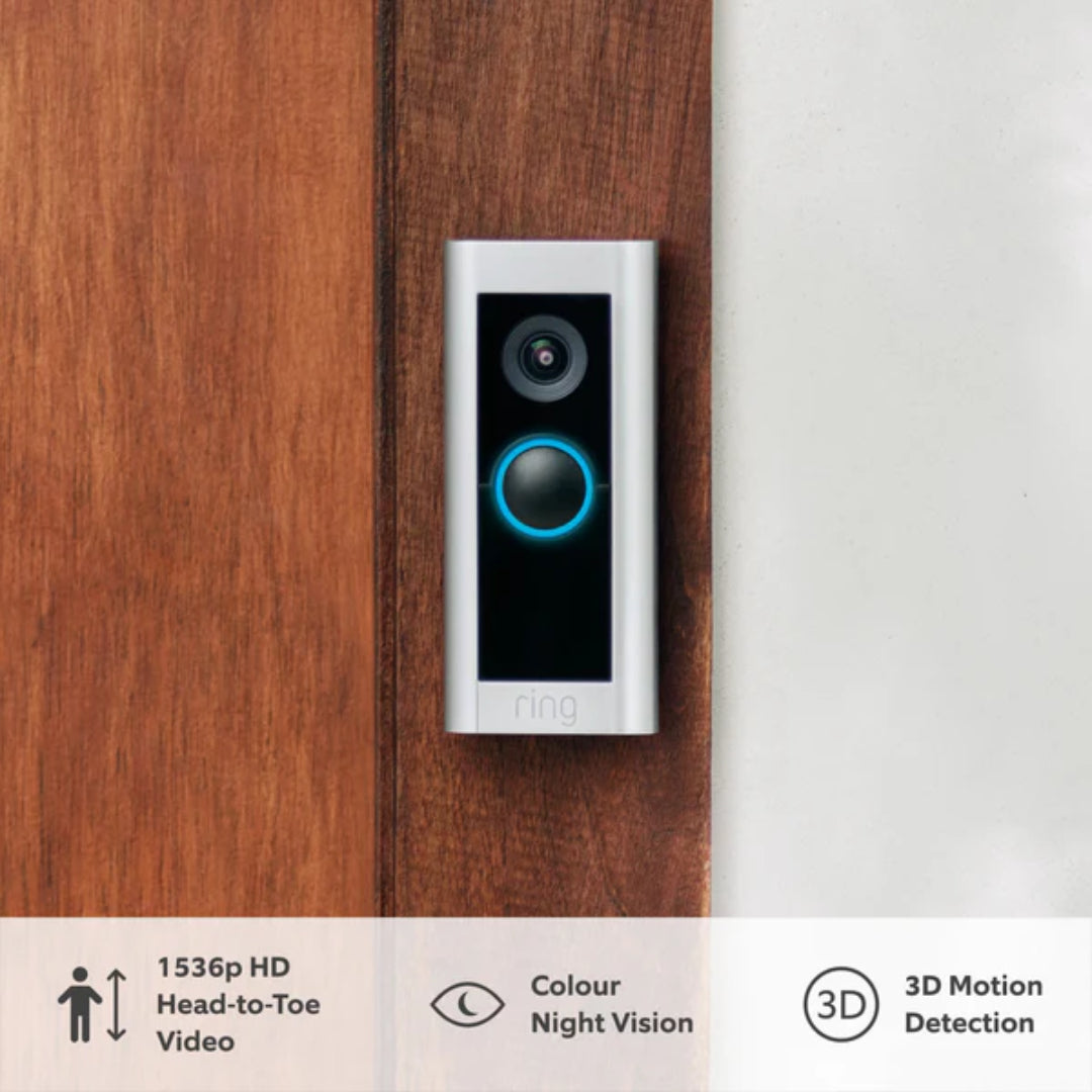 Ring Smart Video Doorbell Pro 2 Hardwired (Camera Door Bell) - Satin Nickel | B086QKXW1M