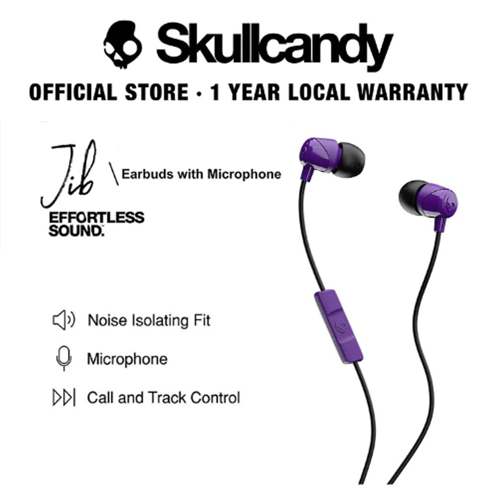 Skullcandy JIB Wired Headphones - Black | S2DUYK-343