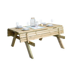 Pressure Treated Heavy Duty Wooden Picnic Bench Table